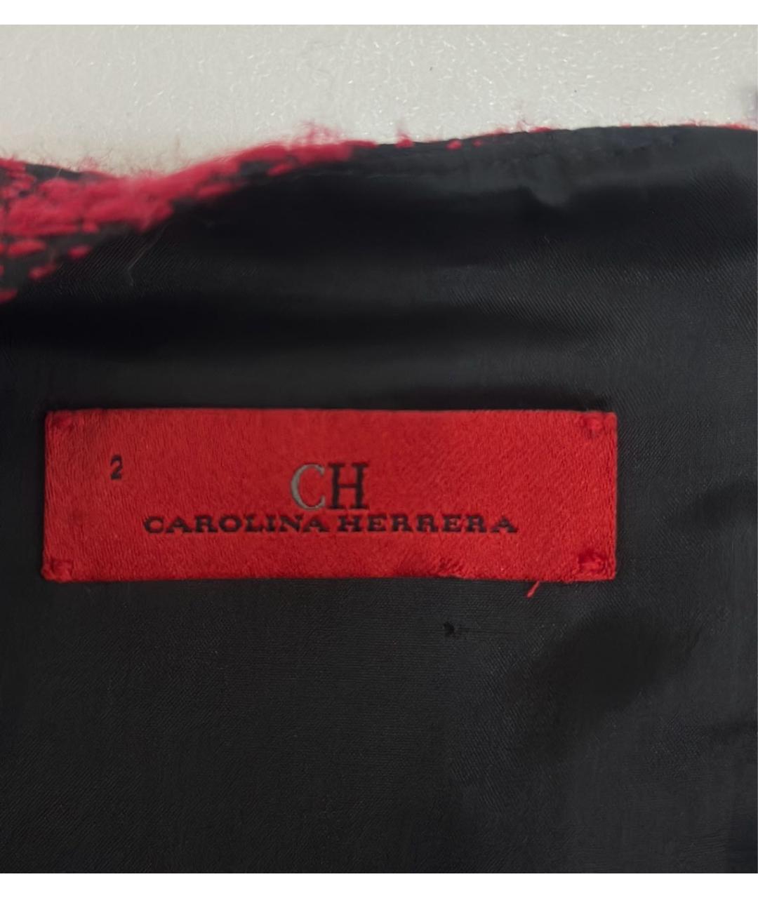 CAROLINA HERRERA Бордовое шерстяное коктейльное платье, фото 6