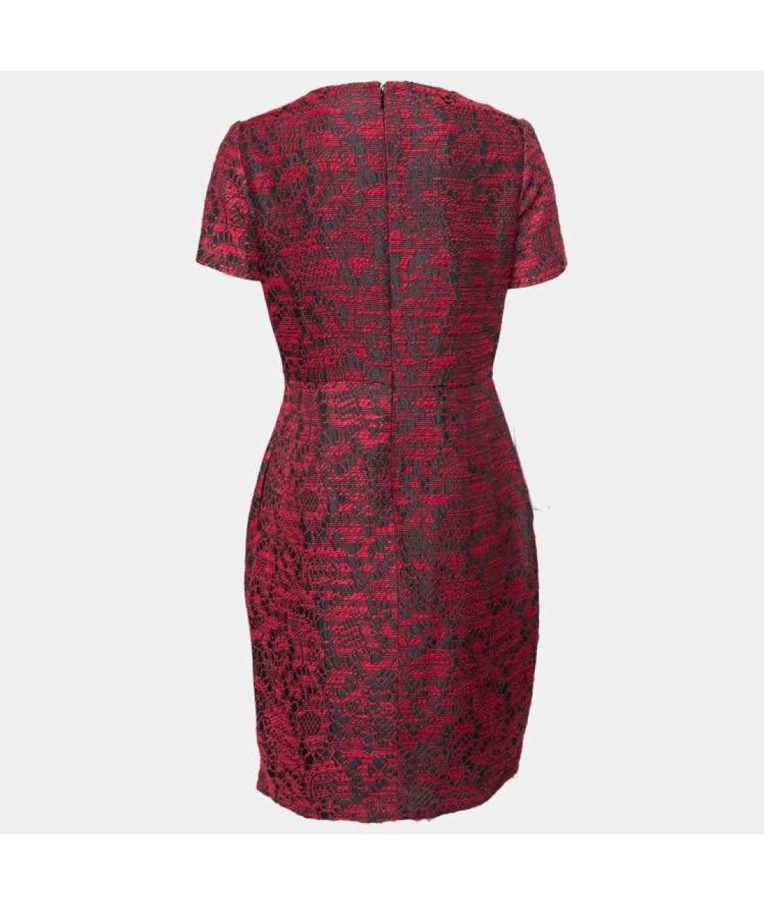 CAROLINA HERRERA Бордовое шерстяное коктейльное платье, фото 3