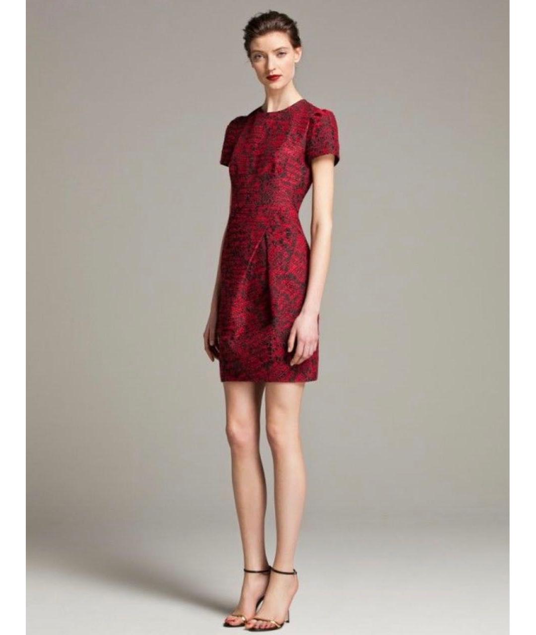 CAROLINA HERRERA Бордовое шерстяное коктейльное платье, фото 2