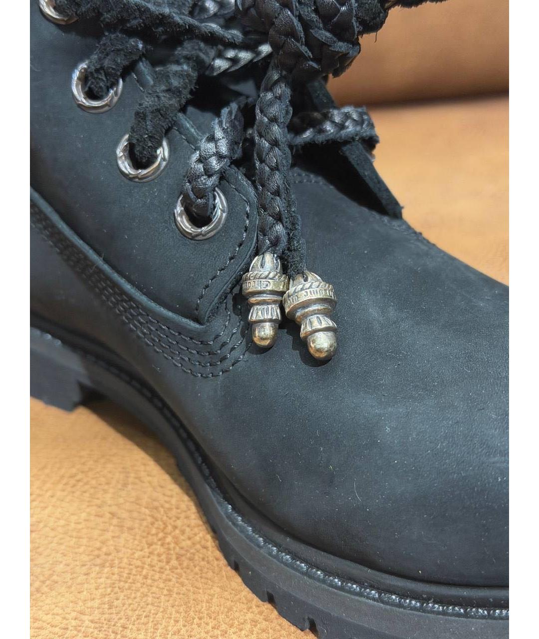 CHROME HEARTS Черные кожаные ботинки, фото 5