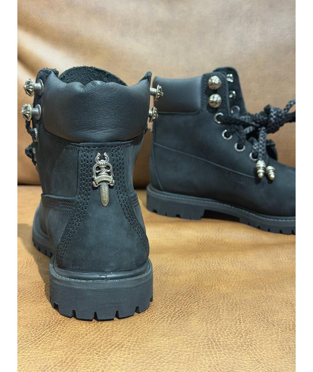 CHROME HEARTS Черные кожаные ботинки, фото 2