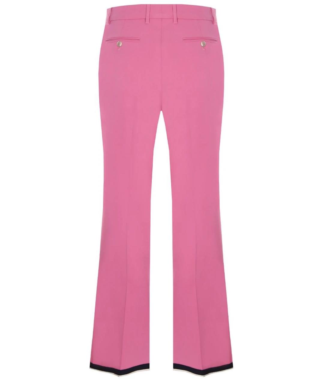 GUCCI Розовые вискозные прямые брюки, фото 2