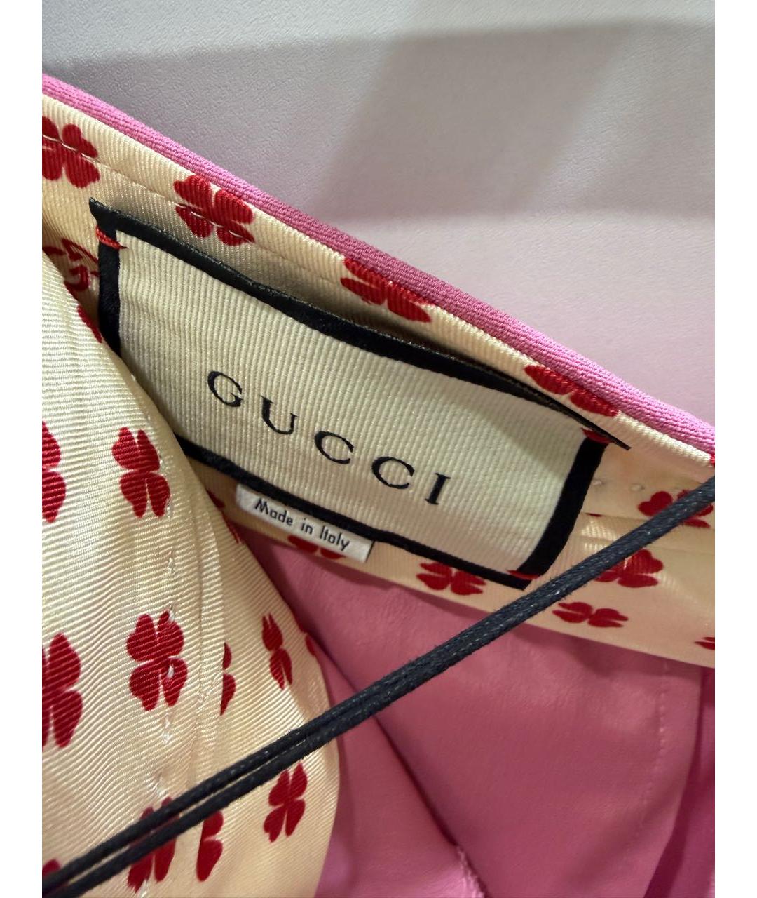 GUCCI Розовые вискозные прямые брюки, фото 4