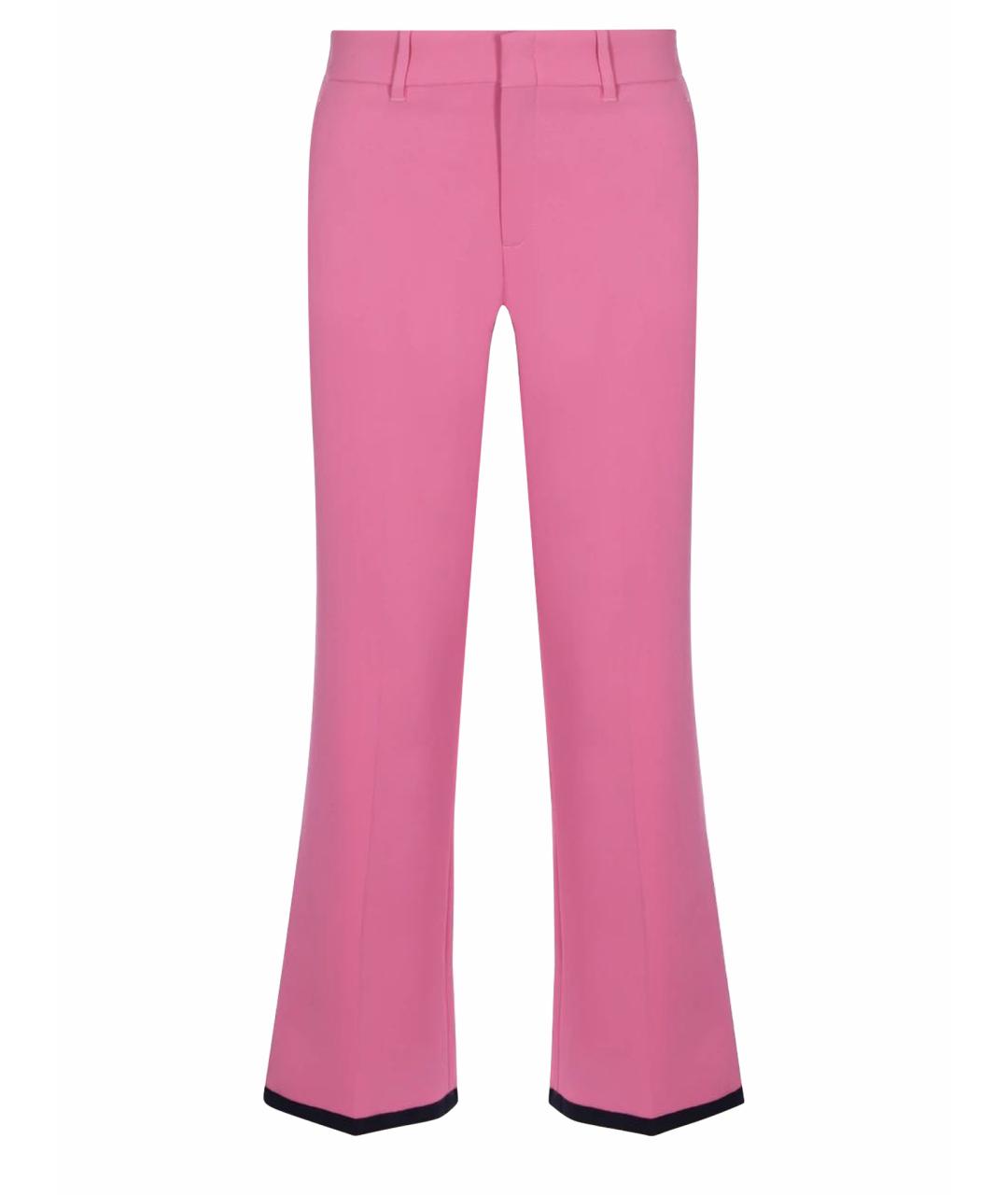 GUCCI Розовые вискозные прямые брюки, фото 1