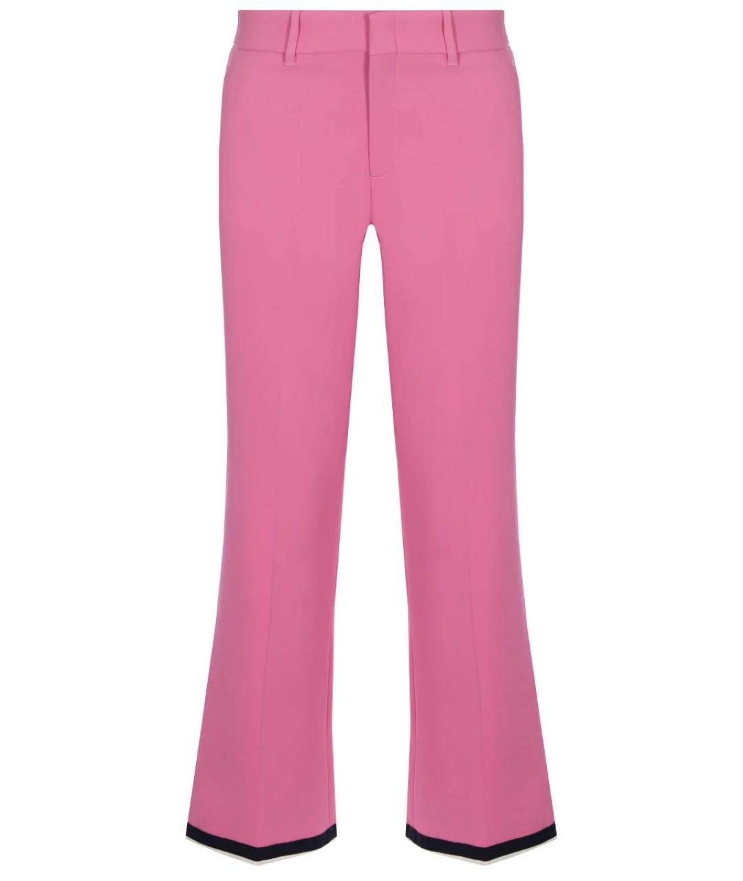 GUCCI Розовые вискозные прямые брюки, фото 1