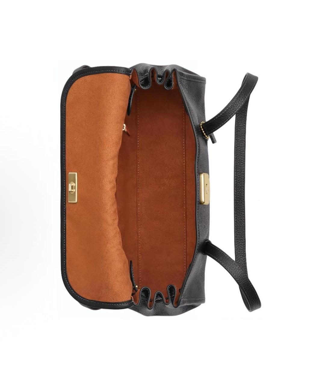 COACH Черная кожаная сумка через плечо, фото 3