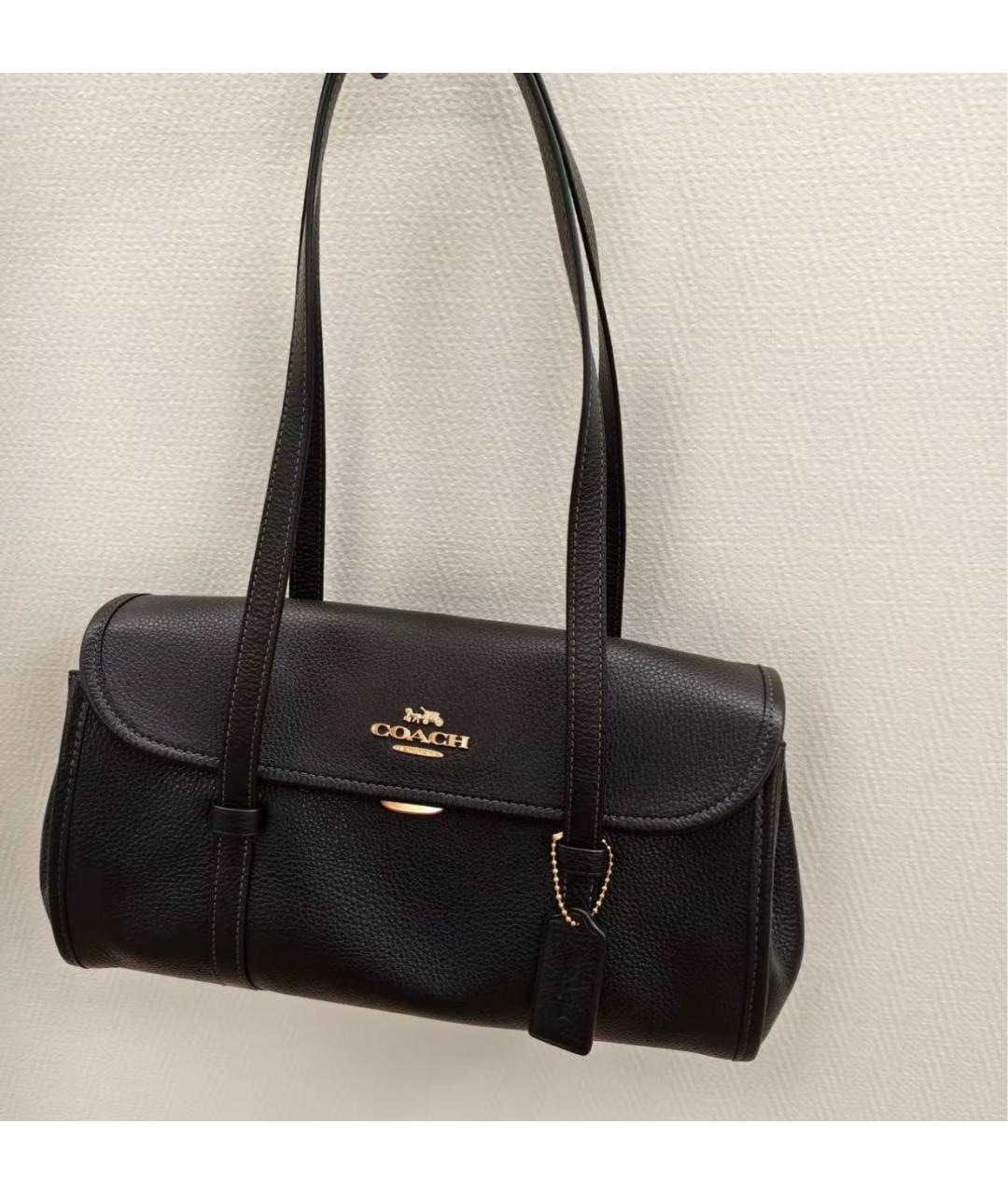 COACH Черная кожаная сумка через плечо, фото 8