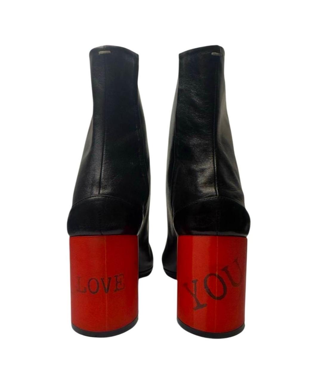 MAISON MARGIELA Черные кожаные ботильоны, фото 6