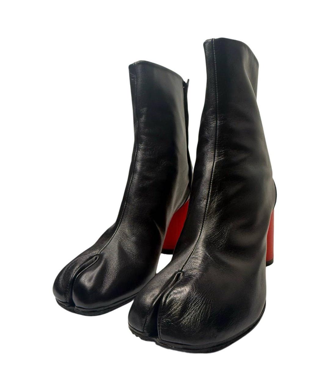 MAISON MARGIELA Черные кожаные ботильоны, фото 3