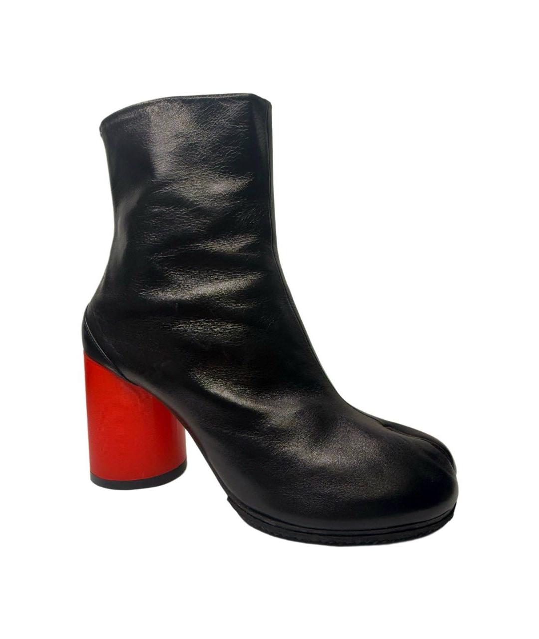 MAISON MARGIELA Черные кожаные ботильоны, фото 1