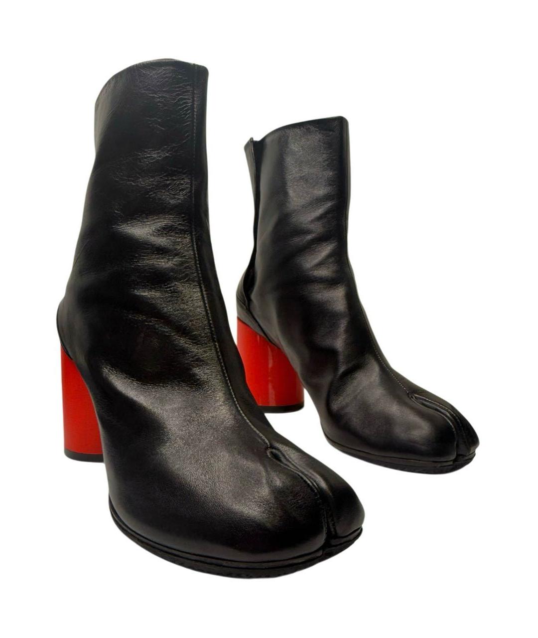 MAISON MARGIELA Черные кожаные ботильоны, фото 5