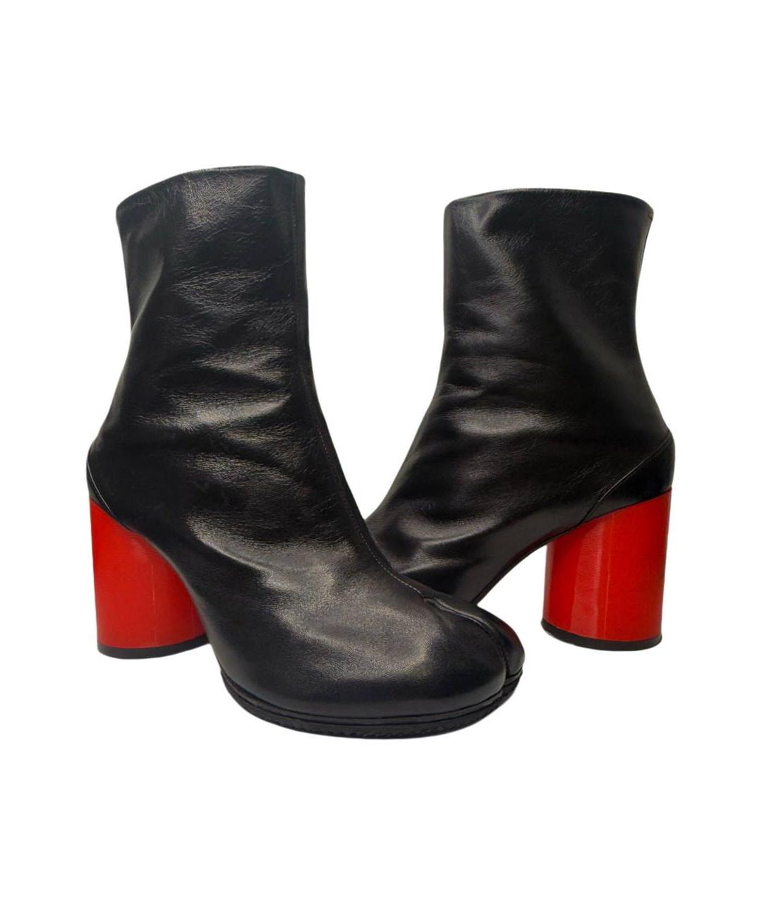 MAISON MARGIELA Черные кожаные ботильоны, фото 2