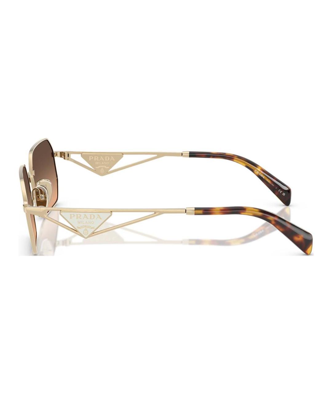 PRADA Коричневые металлические солнцезащитные очки, фото 3