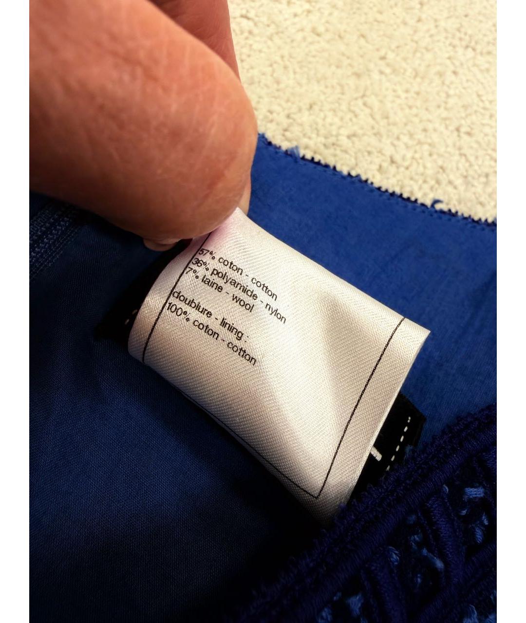 CHANEL Синее хлопковое повседневное платье, фото 6