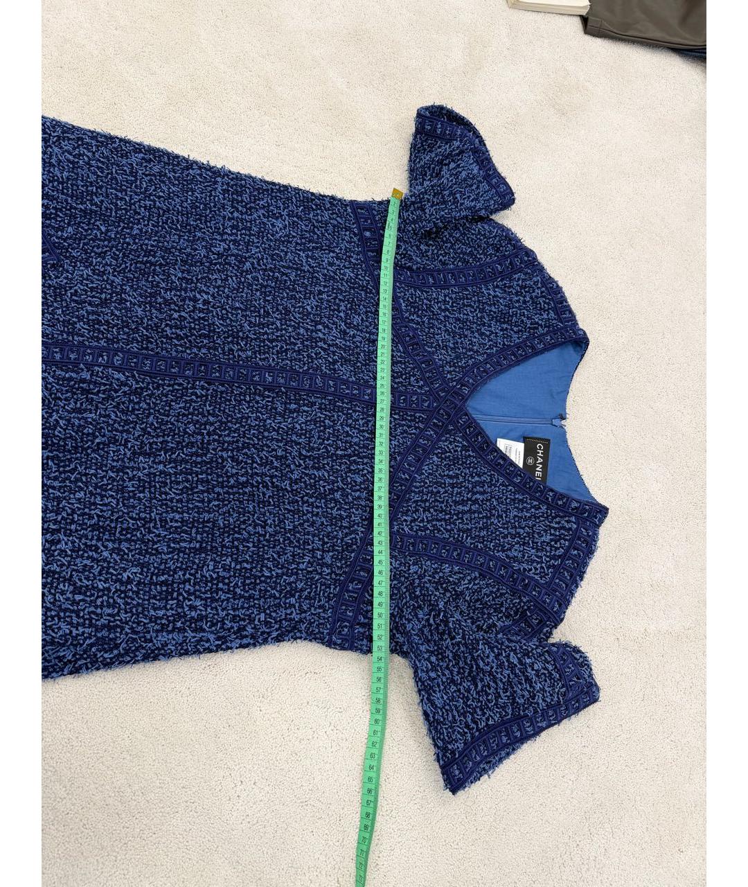 CHANEL Синее хлопковое повседневное платье, фото 5