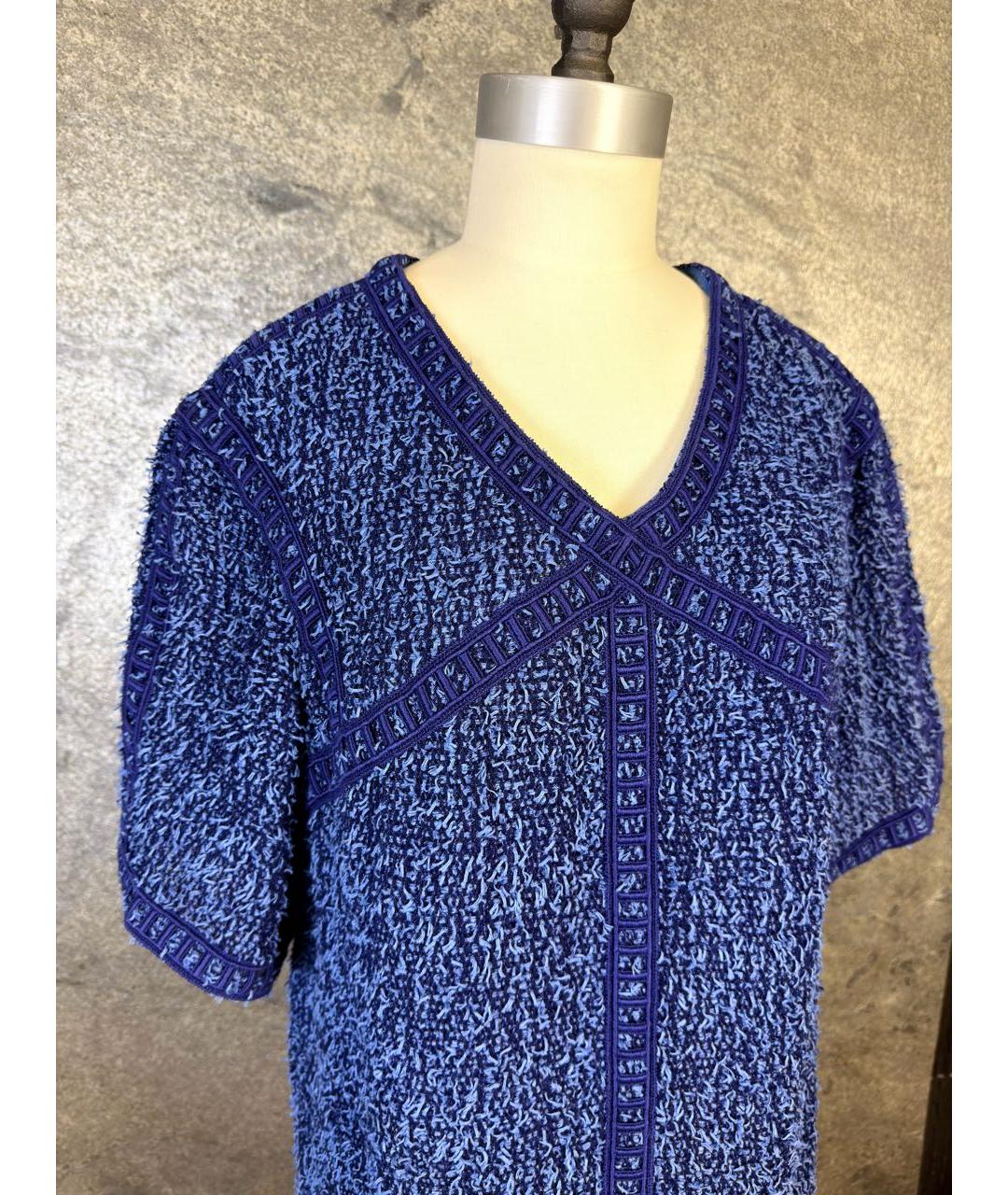 CHANEL Синее хлопковое повседневное платье, фото 4