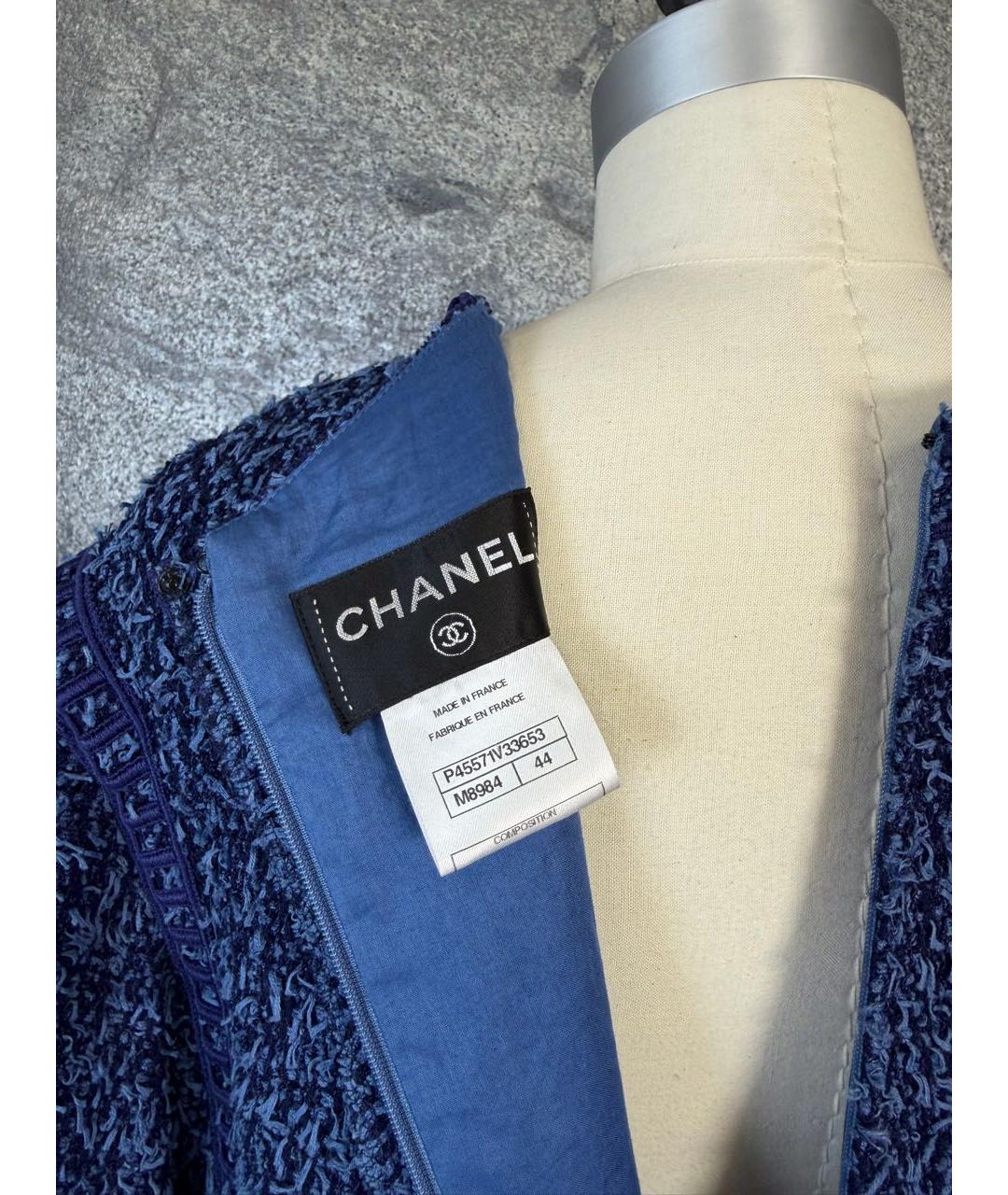 CHANEL Синее хлопковое повседневное платье, фото 3