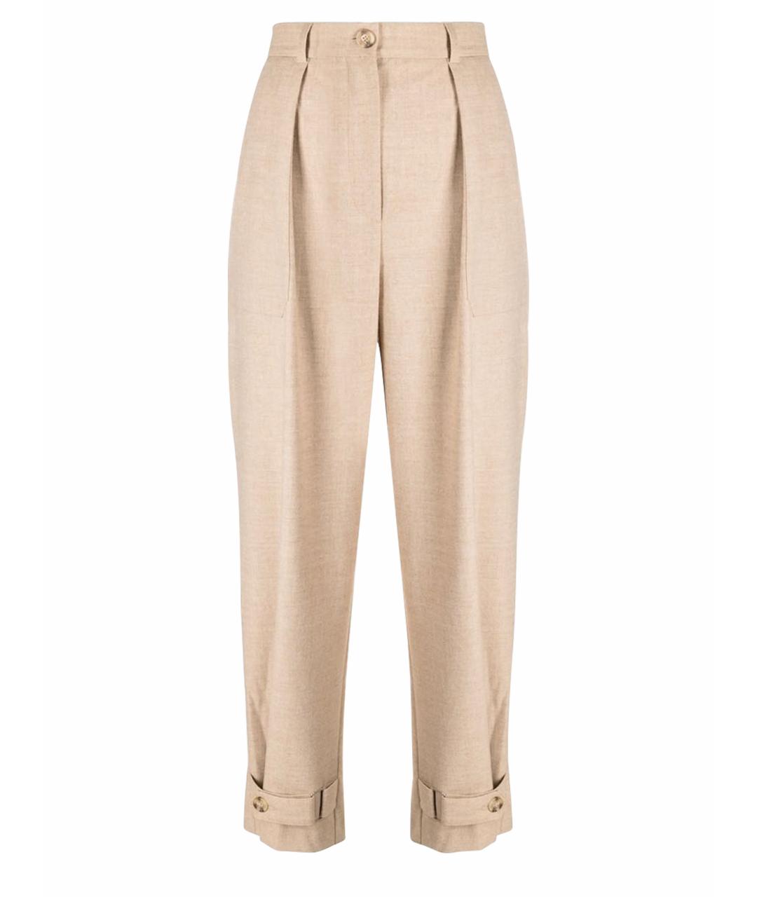 12 STOREEZ Бежевые вискозные брюки широкие, фото 1