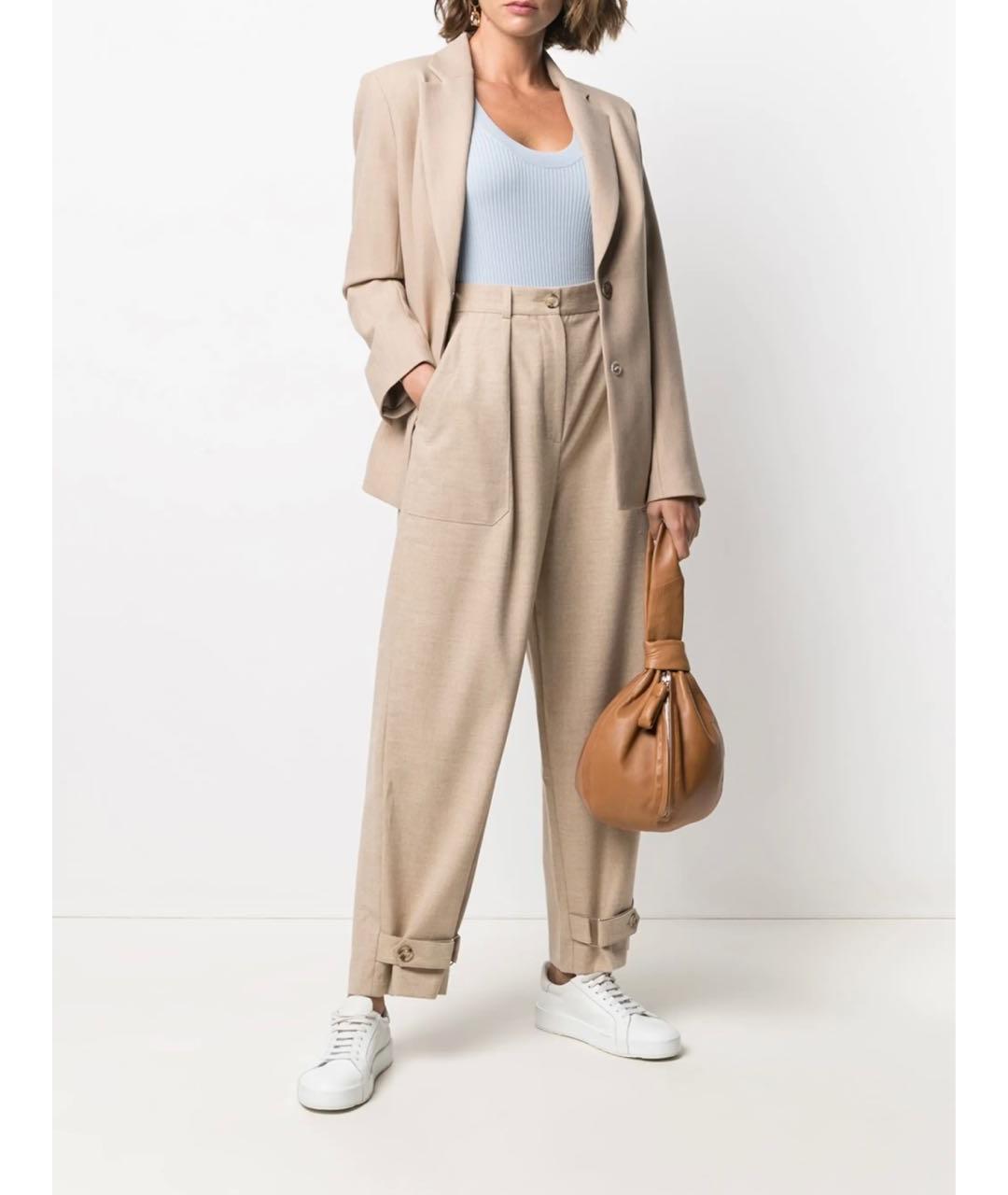 12 STOREEZ Бежевые вискозные брюки широкие, фото 2