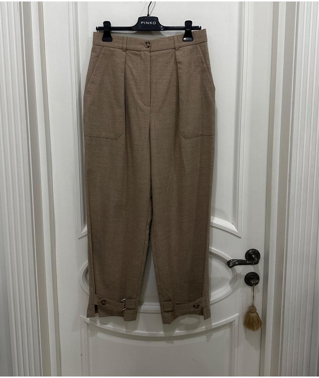 12 STOREEZ Бежевые вискозные брюки широкие, фото 5