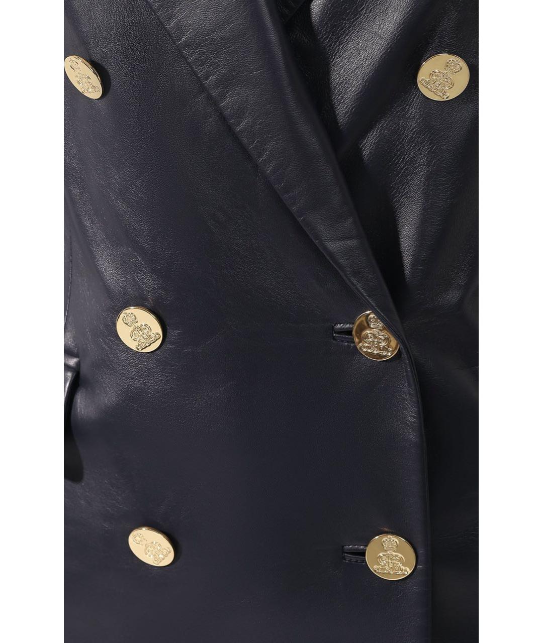 RALPH LAUREN COLLECTION Темно-синий кожаный жакет/пиджак, фото 5
