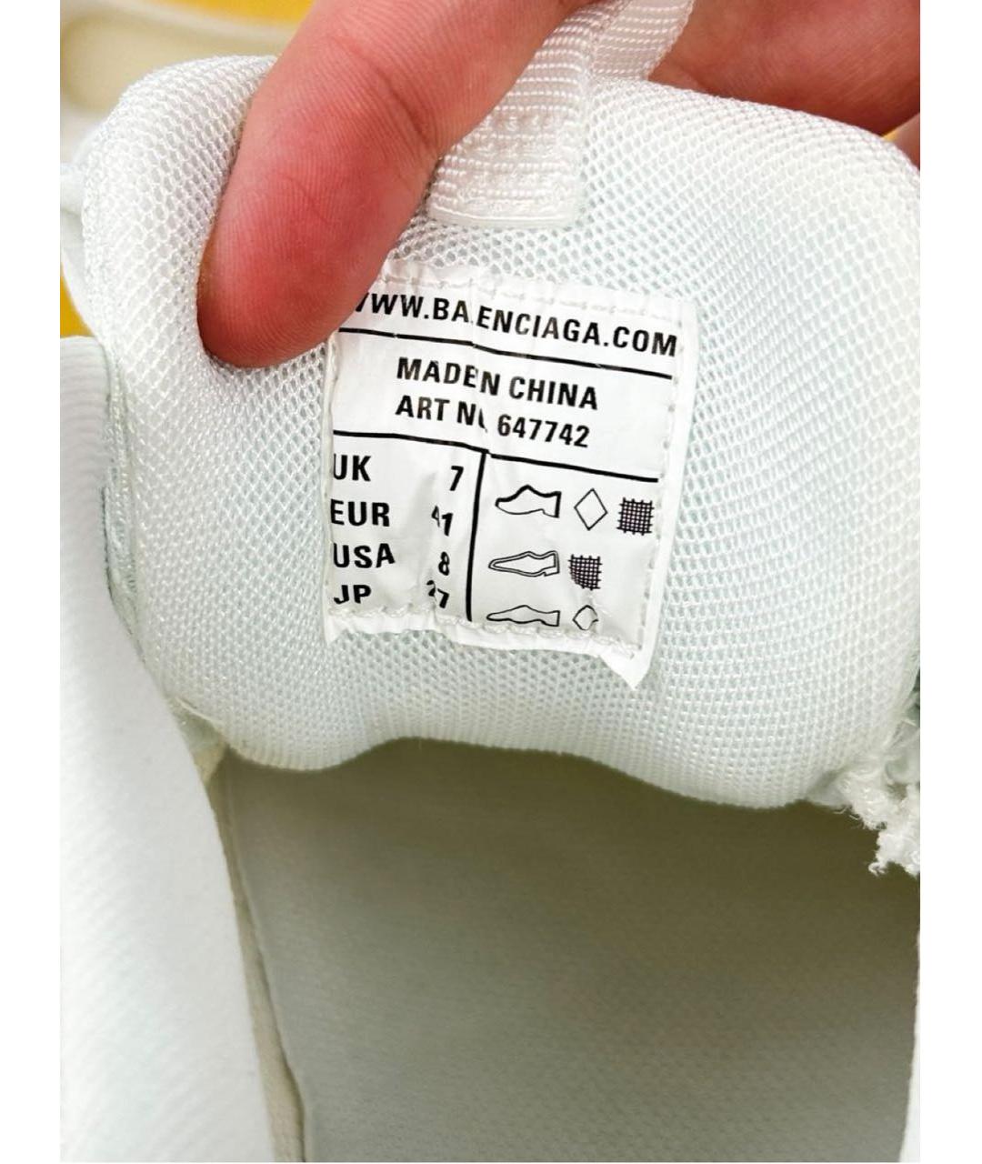 BALENCIAGA Белые текстильные низкие кроссовки / кеды, фото 7