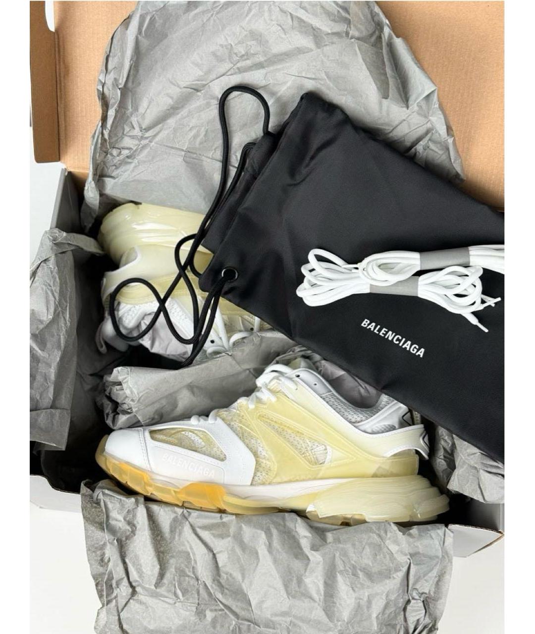 BALENCIAGA Белые текстильные низкие кроссовки / кеды, фото 8