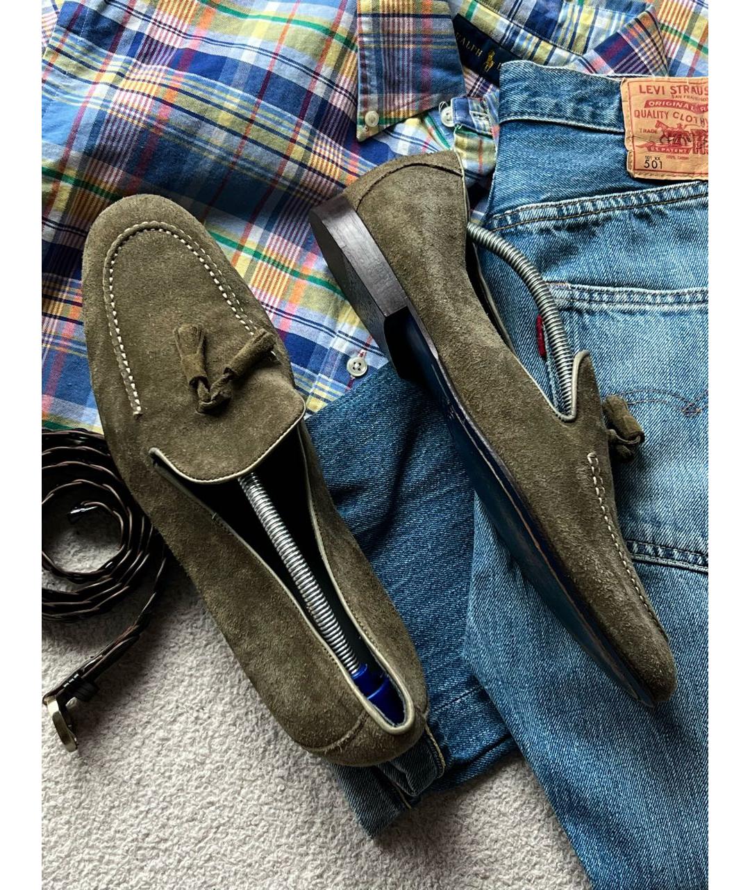 POLLINI Хаки замшевые лоферы, фото 8