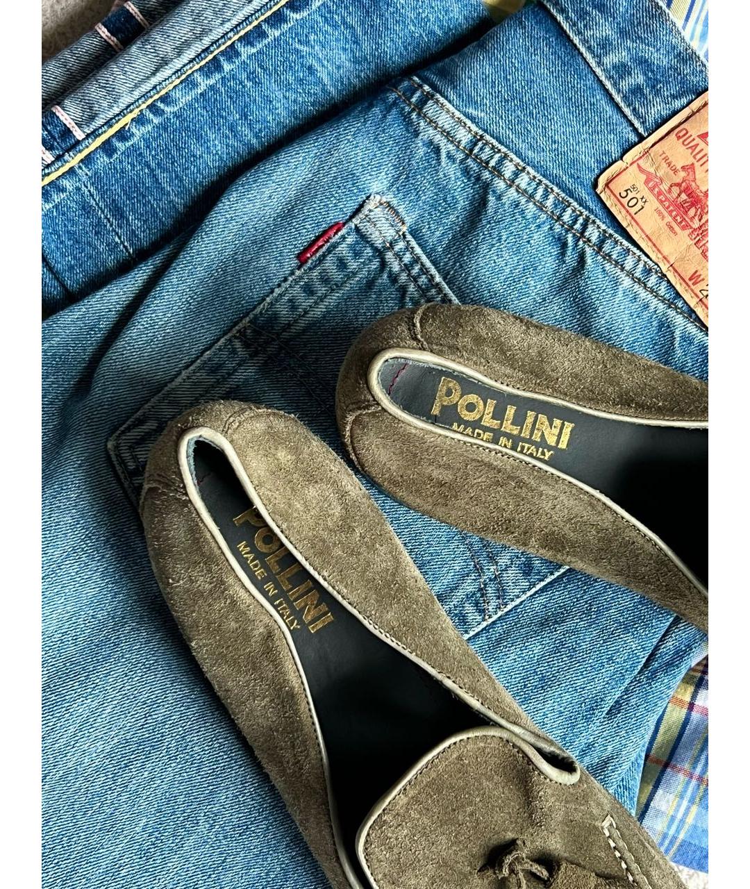 POLLINI Хаки замшевые лоферы, фото 6