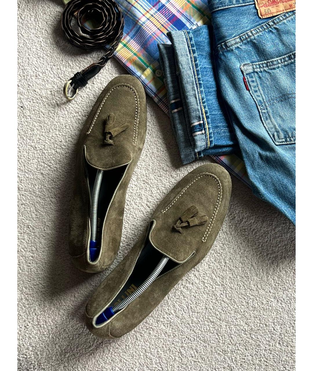 POLLINI Хаки замшевые лоферы, фото 3