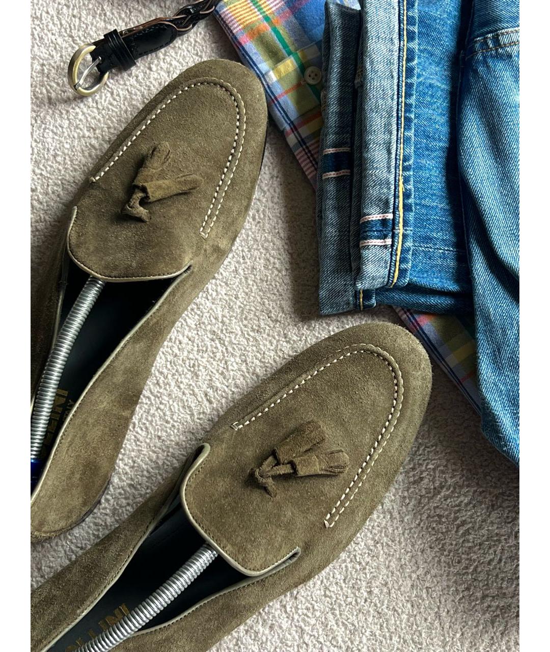POLLINI Хаки замшевые лоферы, фото 7