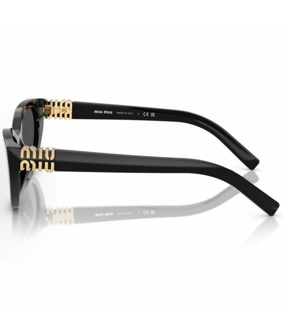 MIU MIU Черные пластиковые солнцезащитные очки, фото 3