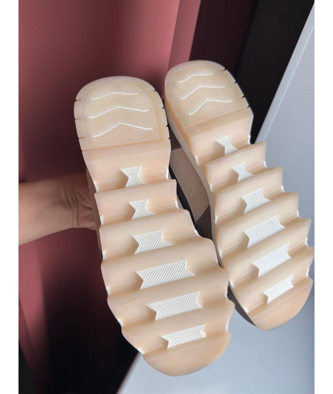 PESERICO Антрацитовые кожаные кроссовки, фото 6