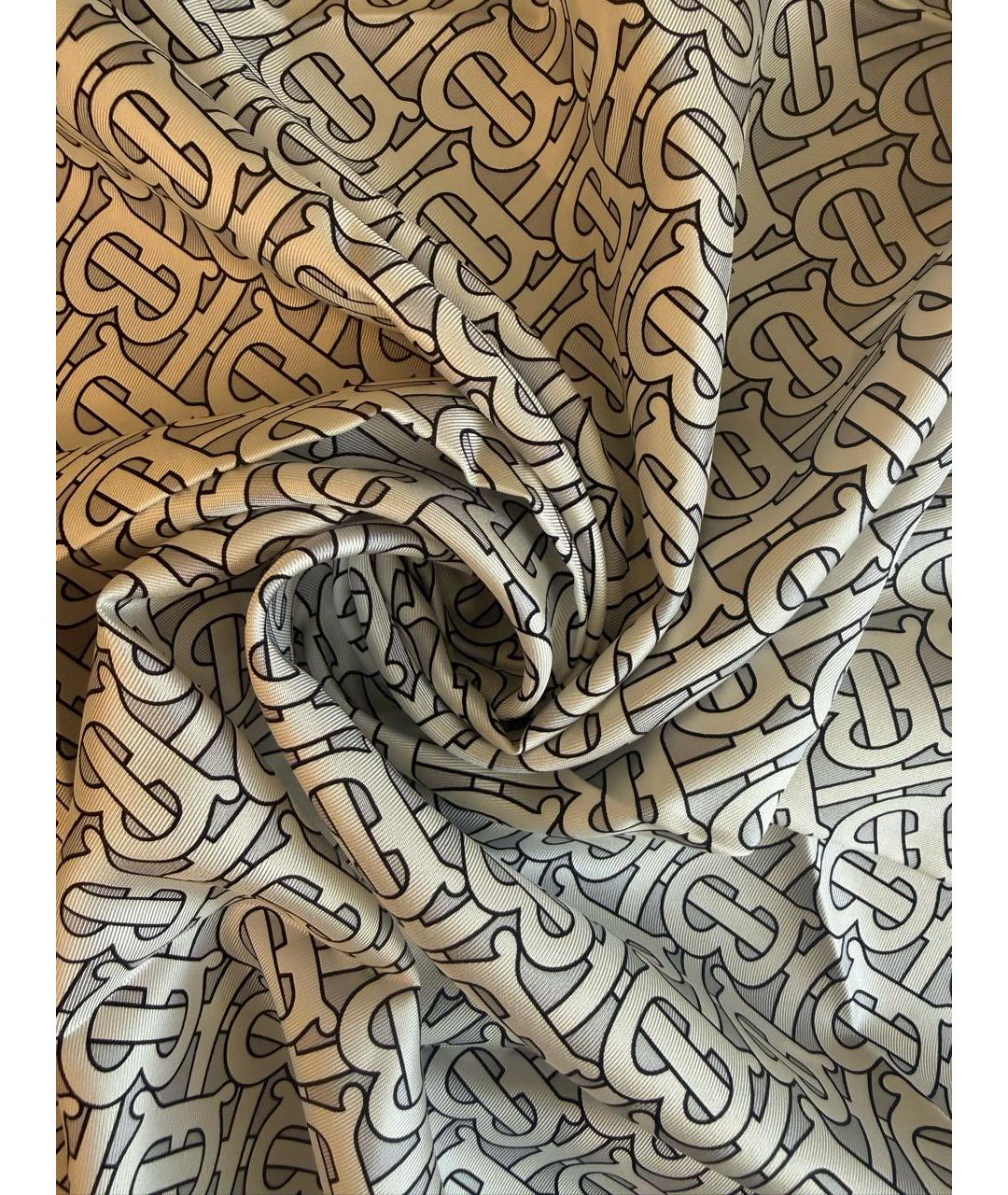 BURBERRY Серый шелковый платок, фото 3