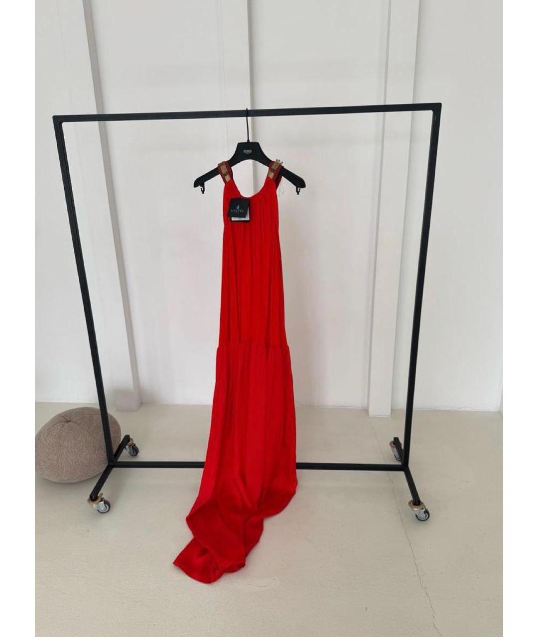 LANVIN Красное вискозное платье, фото 5