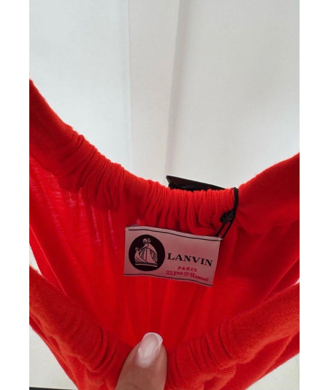 LANVIN Красное вискозное платье, фото 6