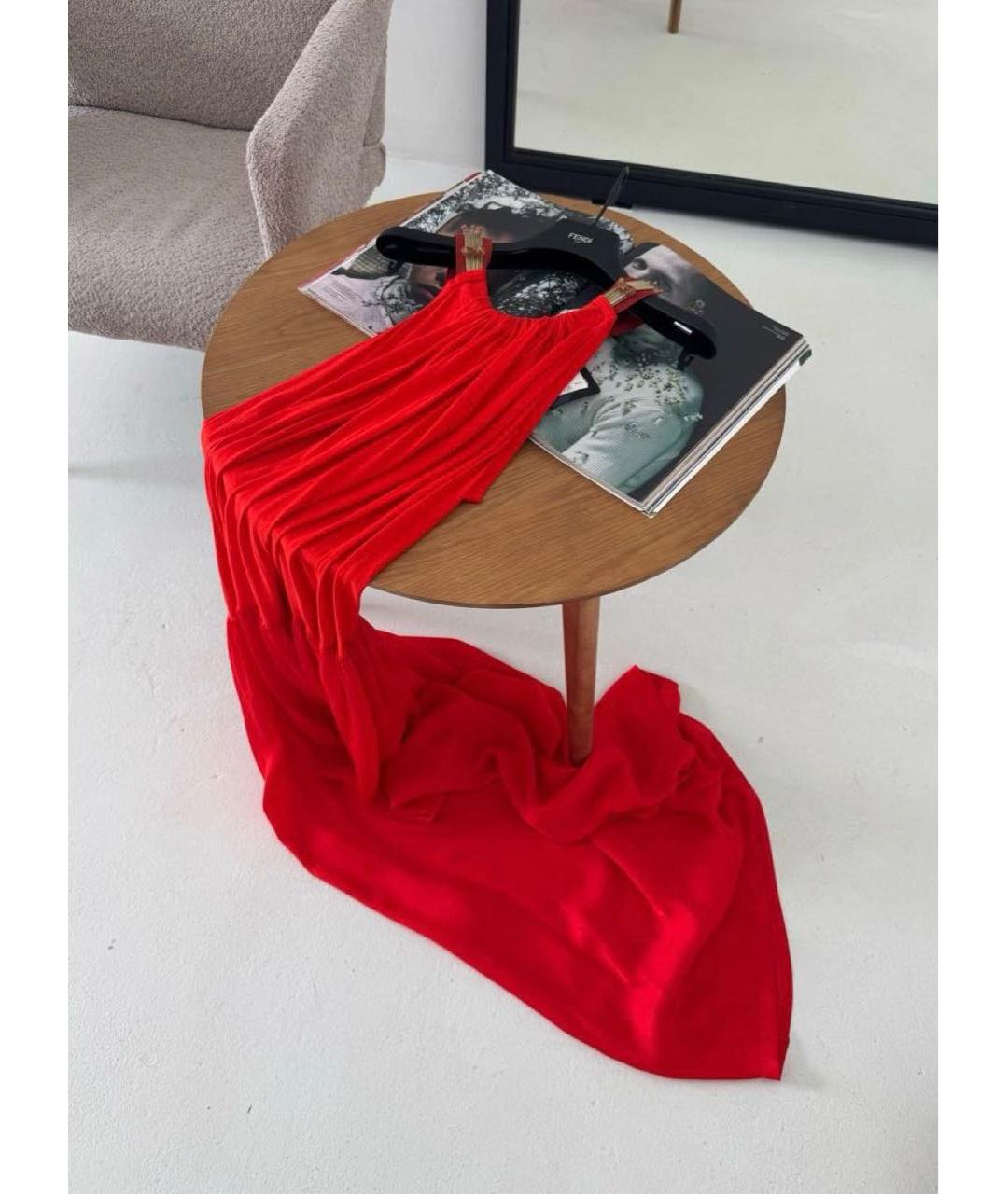 LANVIN Красное вискозное платье, фото 2