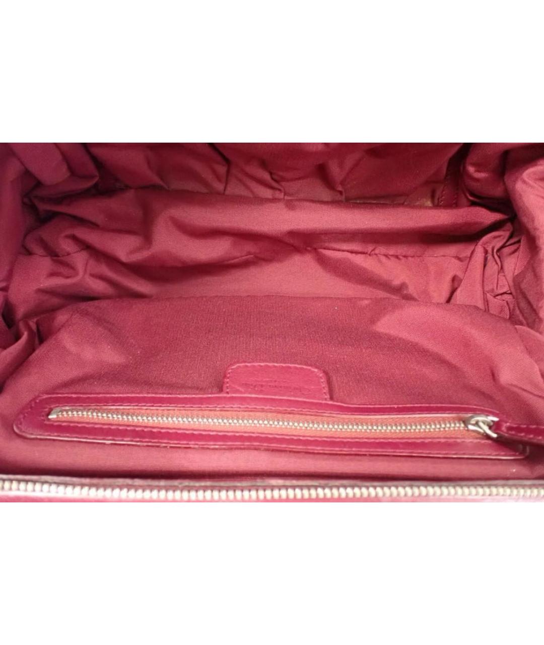 CHRISTIAN DIOR Бордовая кожаная сумка с короткими ручками, фото 2