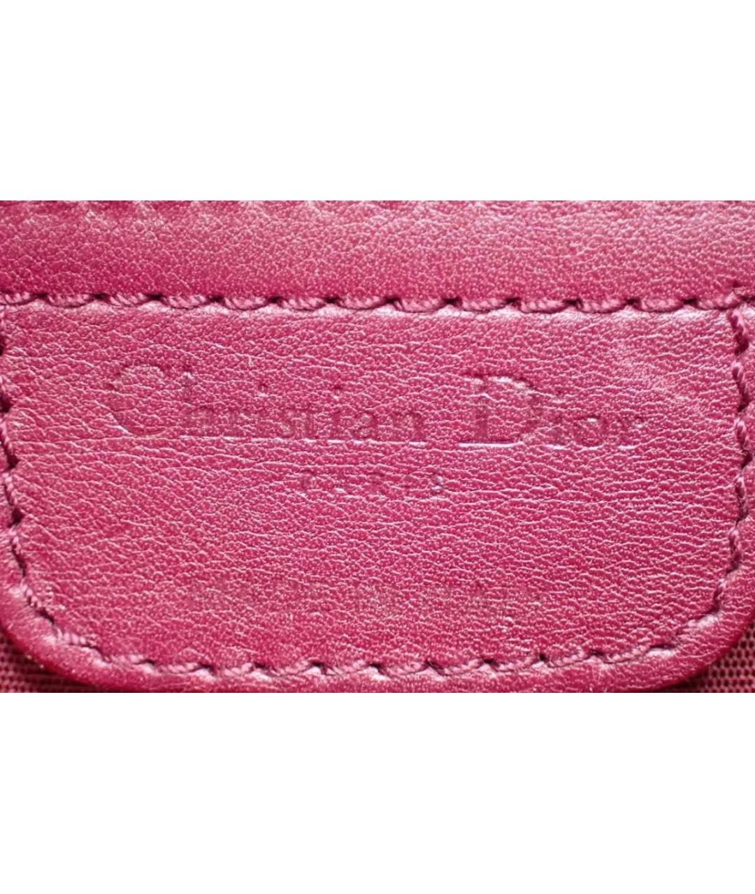 CHRISTIAN DIOR Бордовая кожаная сумка с короткими ручками, фото 3