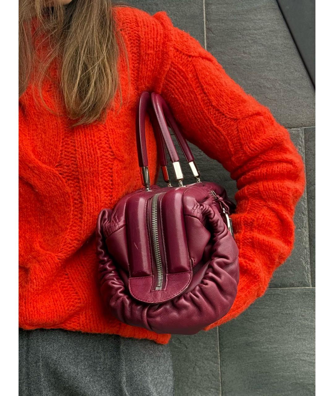CHRISTIAN DIOR Бордовая кожаная сумка с короткими ручками, фото 8