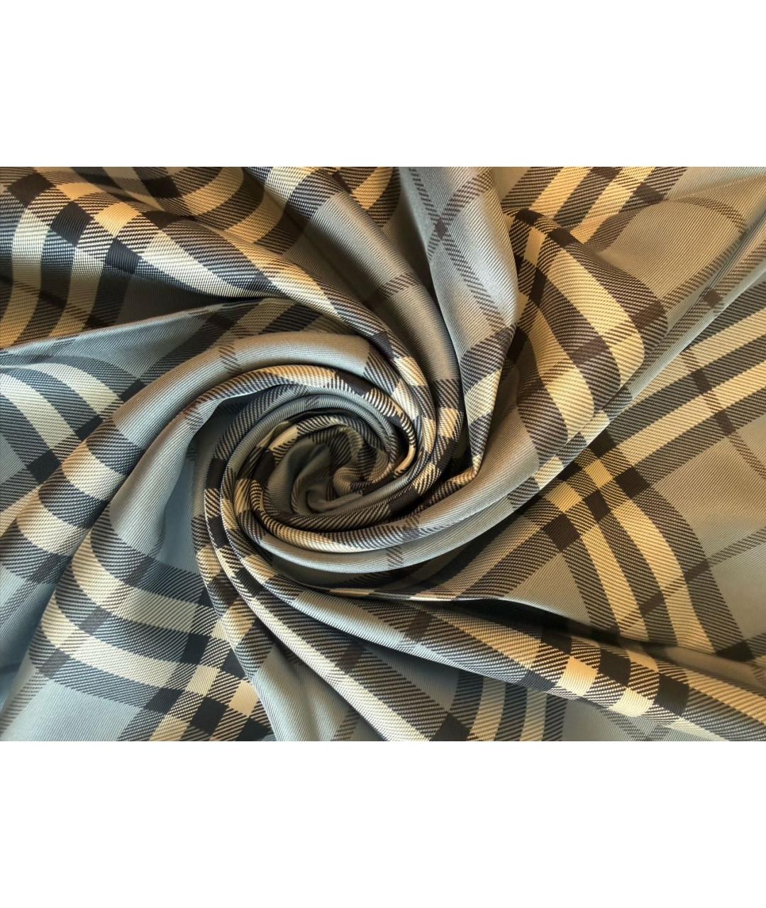 BURBERRY Голубой шелковый платок, фото 3