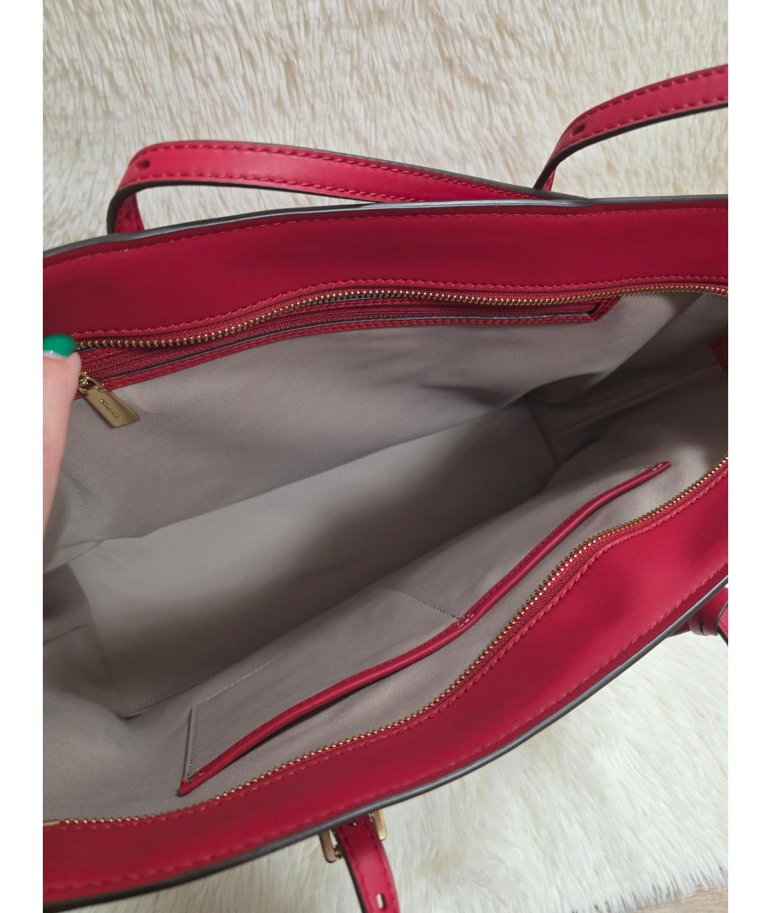 MICHAEL KORS Красная сумка тоут из искусственной кожи, фото 5