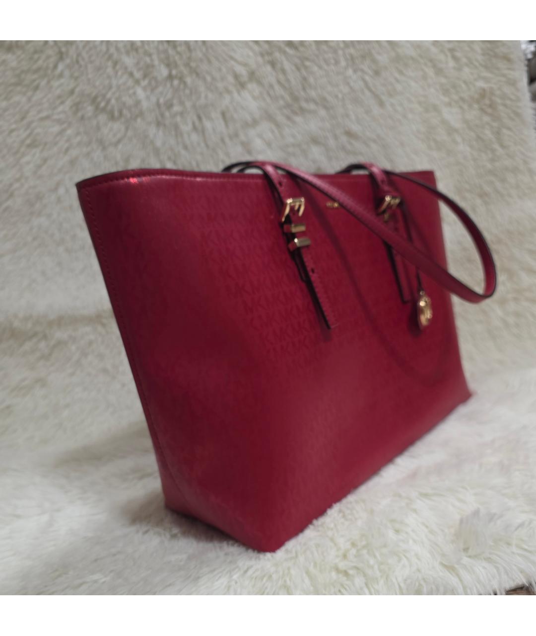 MICHAEL KORS Красная сумка тоут из искусственной кожи, фото 4