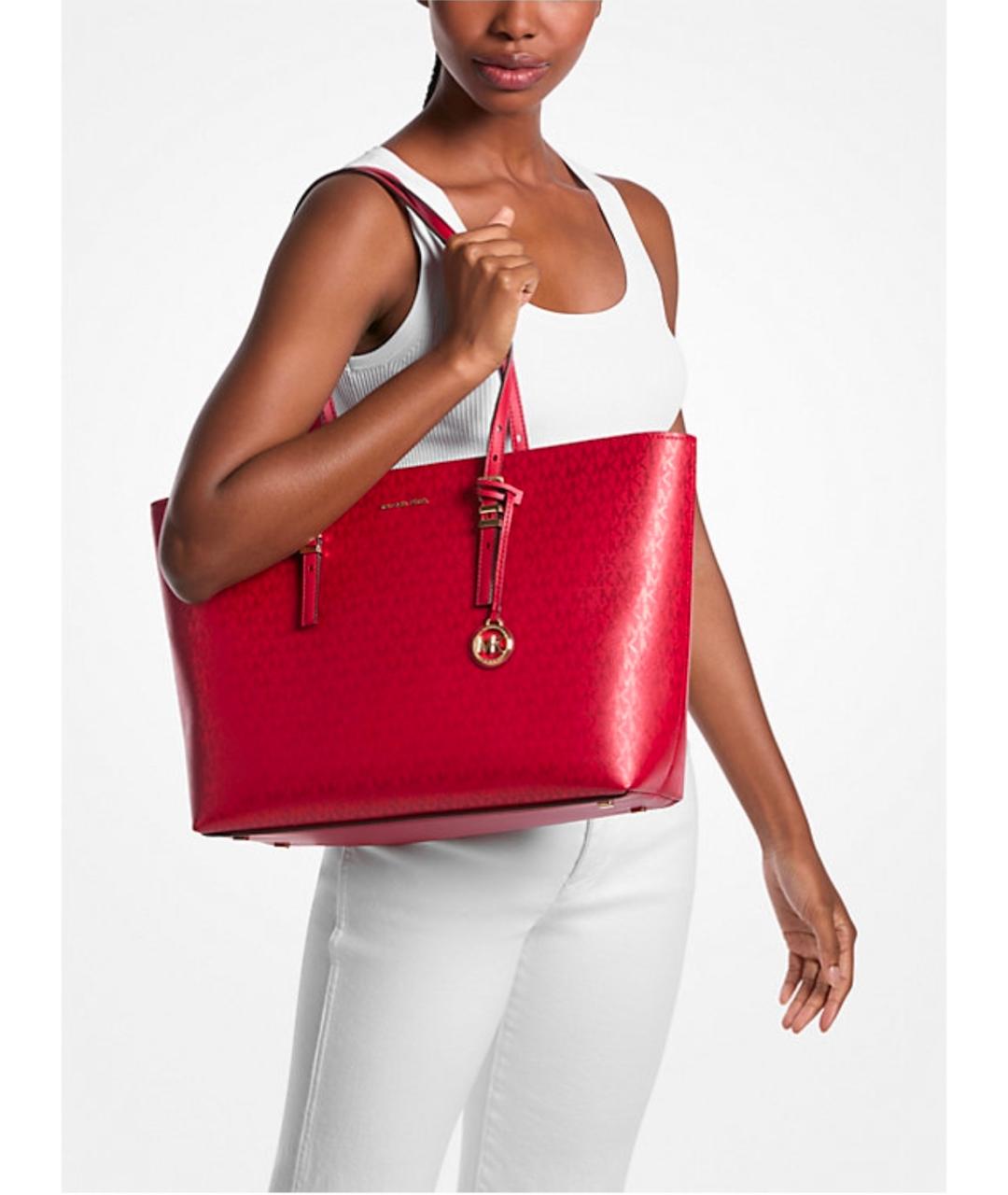 MICHAEL KORS Красная сумка тоут из искусственной кожи, фото 2