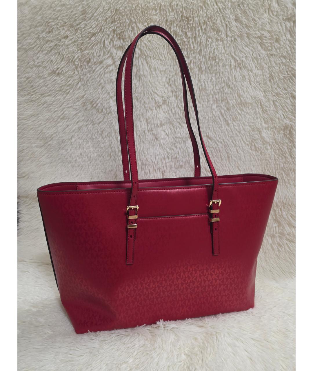 MICHAEL KORS Красная сумка тоут из искусственной кожи, фото 8