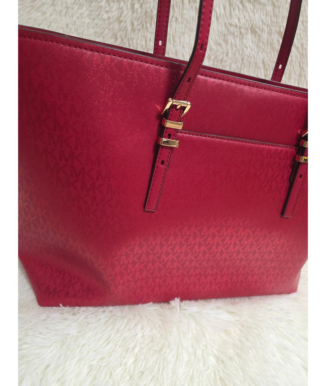 MICHAEL KORS Красная сумка тоут из искусственной кожи, фото 7