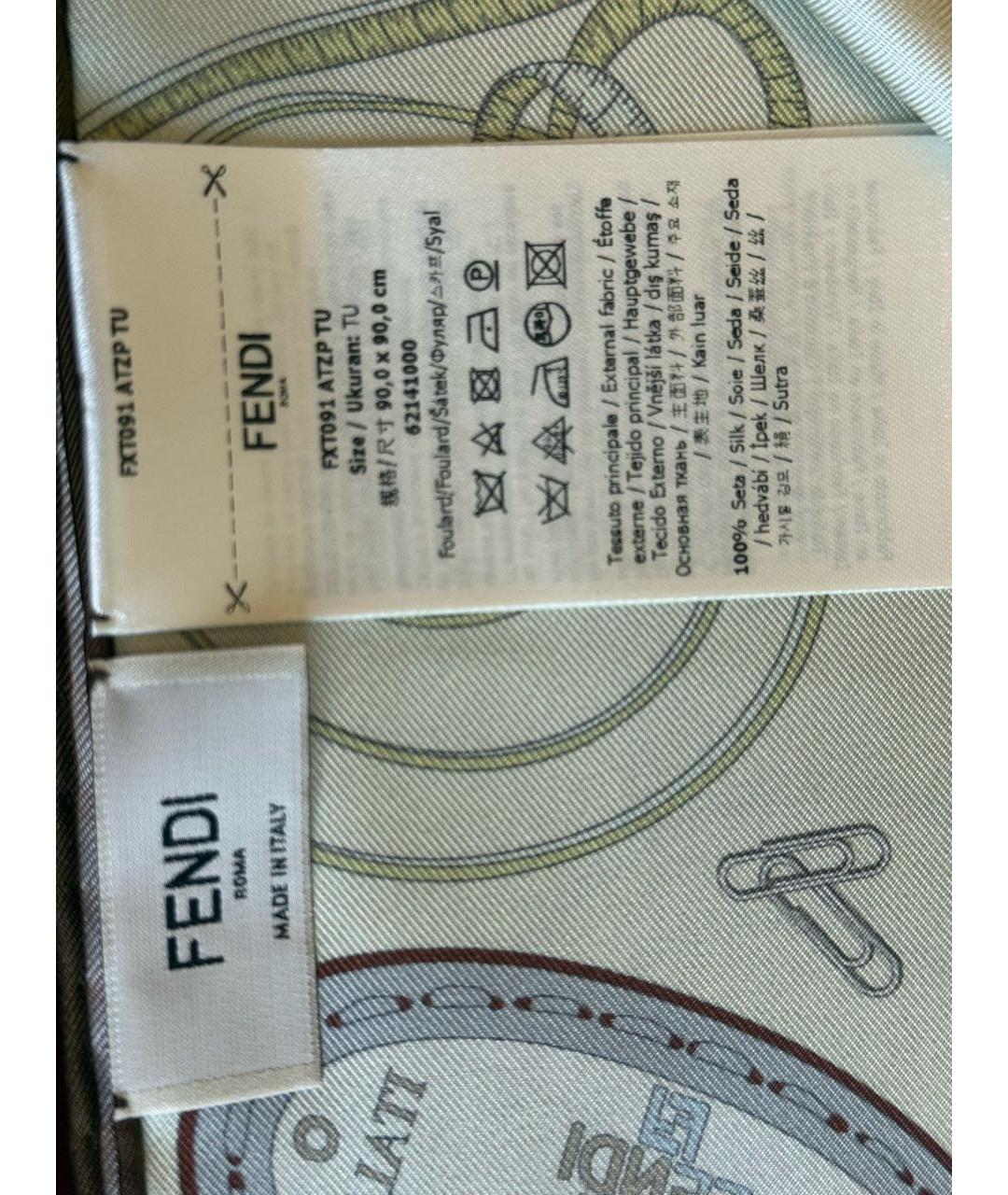 FENDI Мульти шелковый платок, фото 5