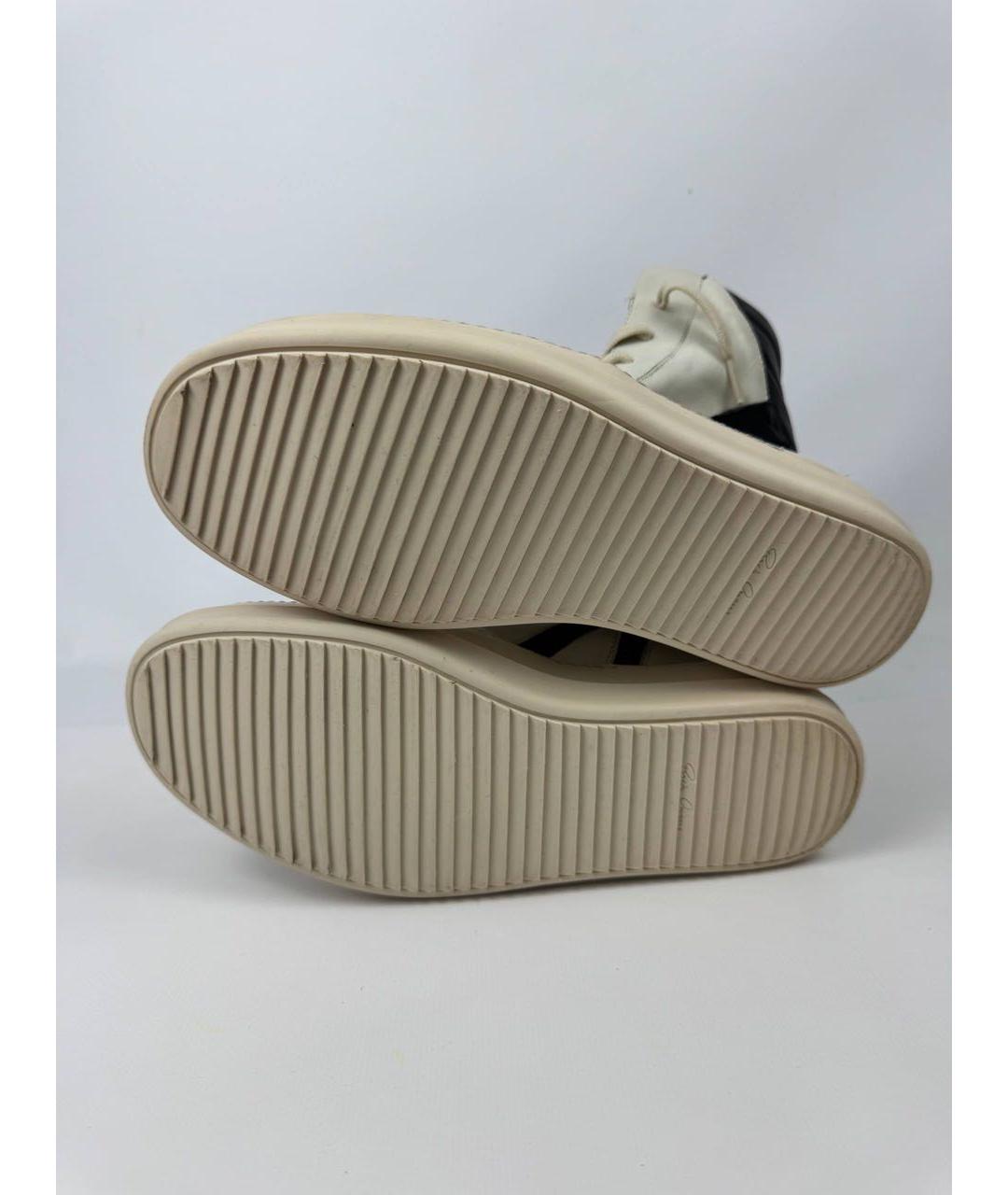 RICK OWENS Бежевые кожаные высокие ботинки, фото 6