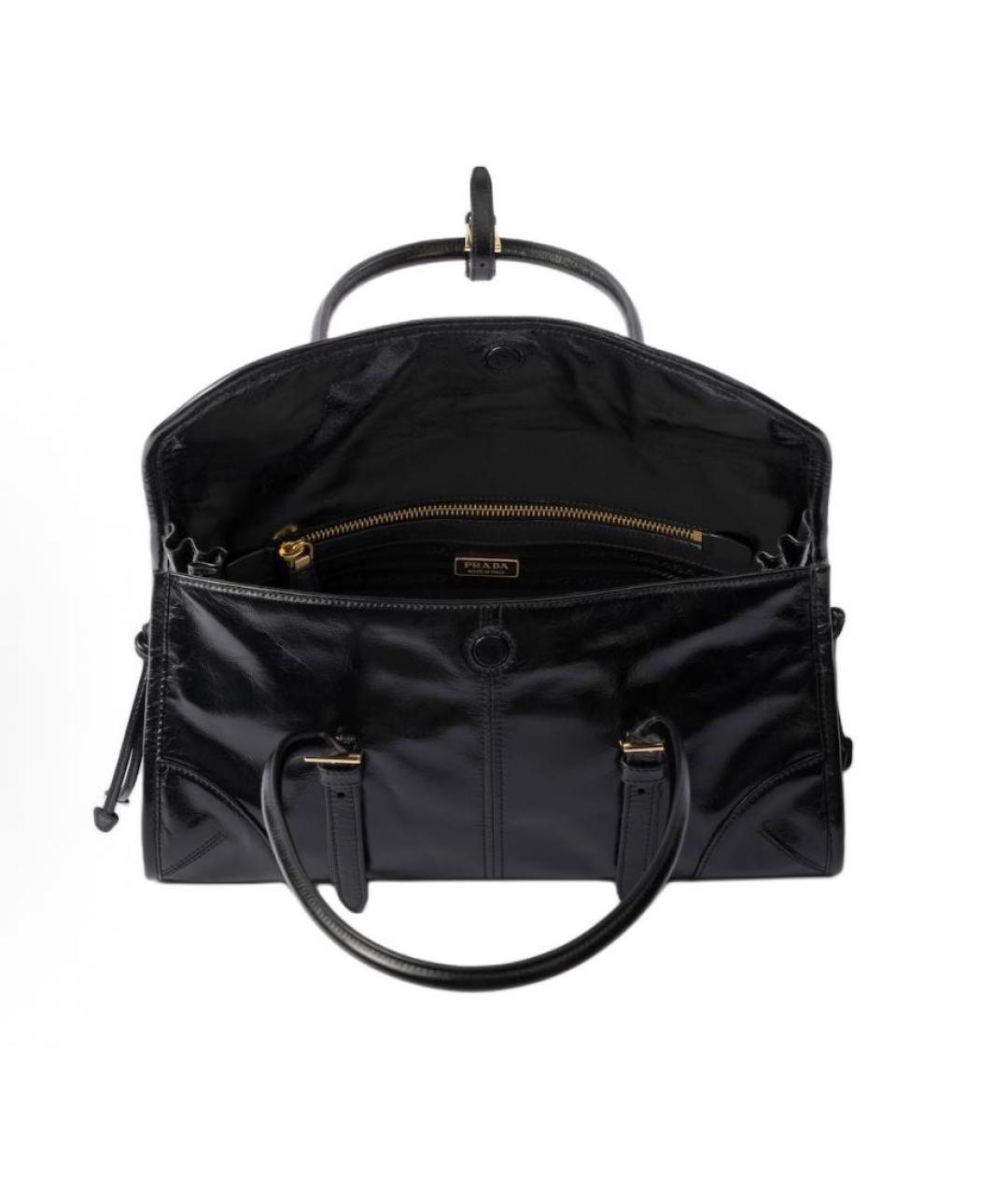 PRADA Черная сумка через плечо из лакированной кожи, фото 3
