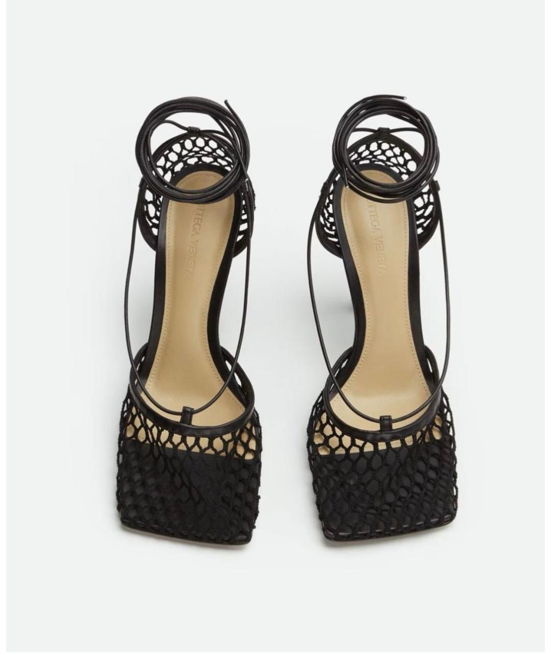 BOTTEGA VENETA Черные кожаные босоножки, фото 2